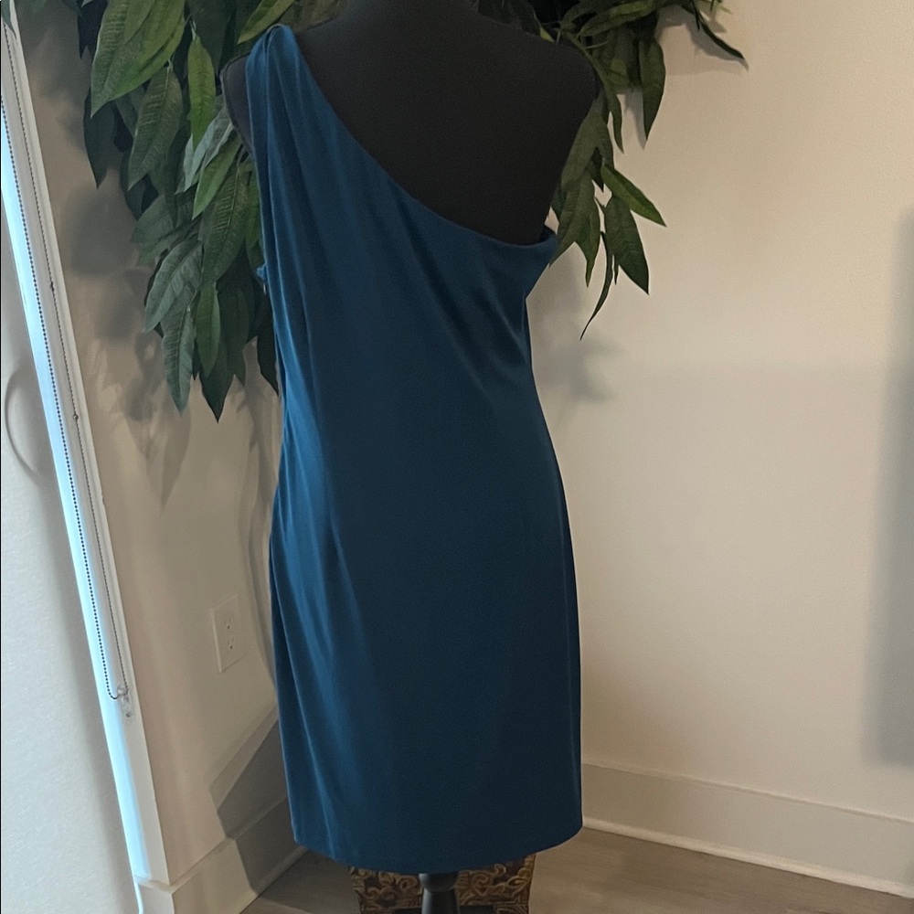 Calvin Klein Teal One-Shoulder Dress - Picture 4 of 5